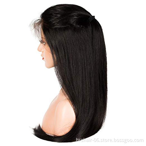 12A garde factory price human hair wigs 4*13 lace frontal  black straight wigs